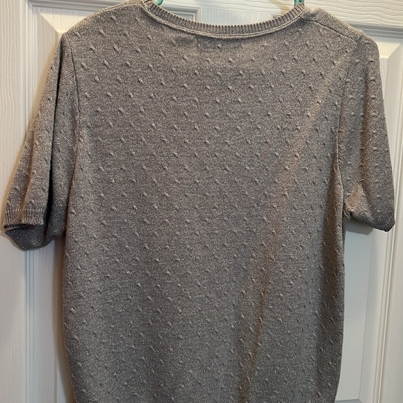EUC Acrylic Sparkly Gray Sweater Top - Picture 5 of 6